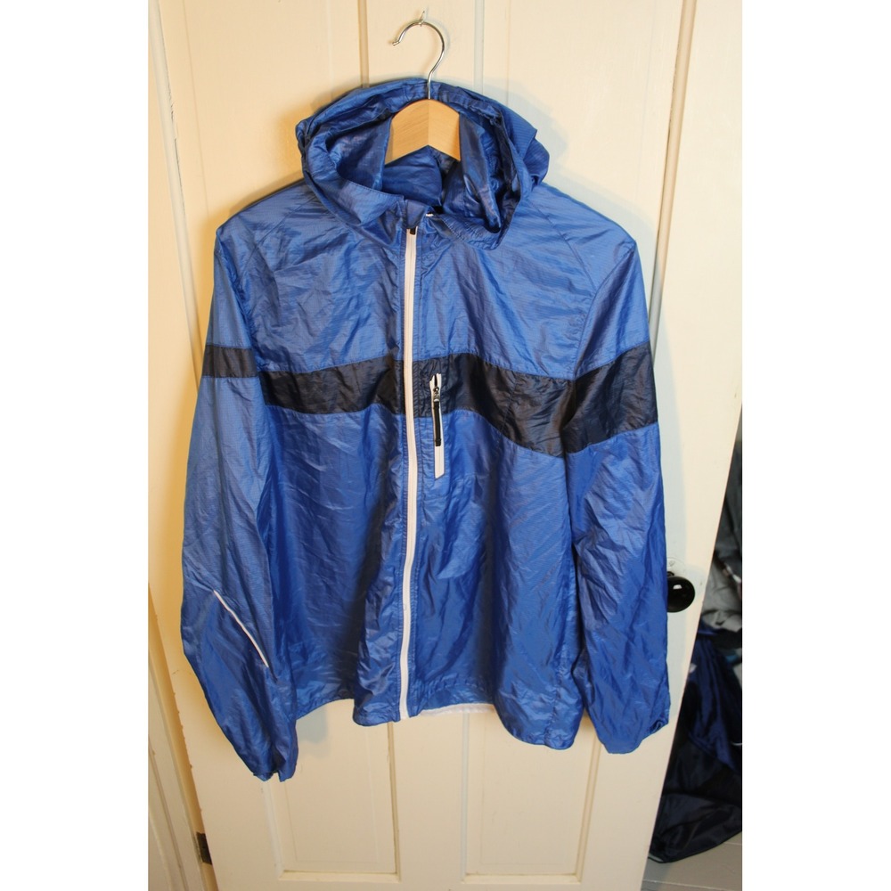Brooks Blue Lightweight‎ Hooded Running Jacket Men's Size L